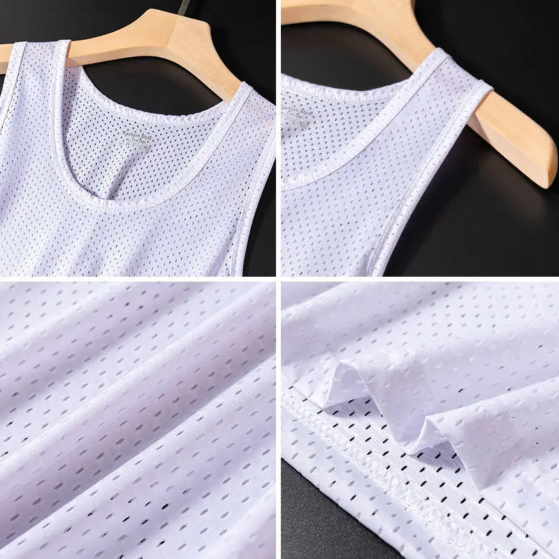 Men Ice Silk Tank Tops