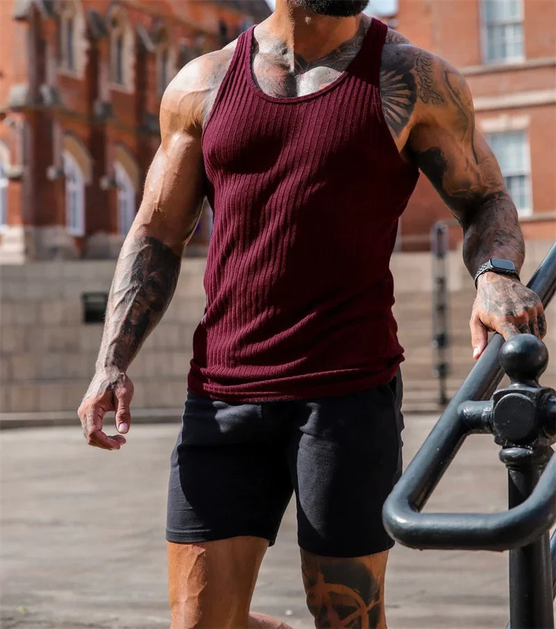 StriveFit Men's Stripe Gym Tank - Summer 2026