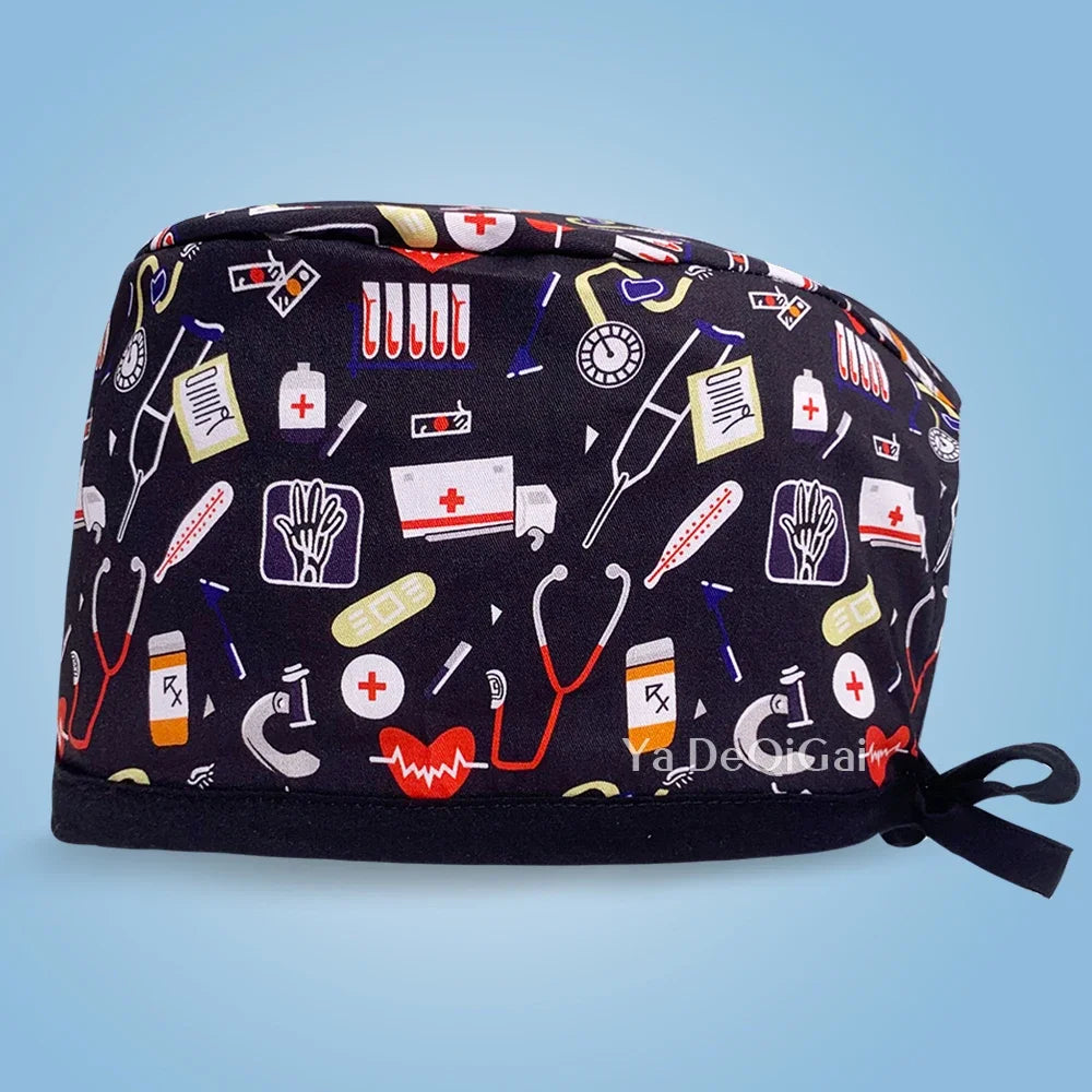 Cartoon Print Medical Scrub Cap