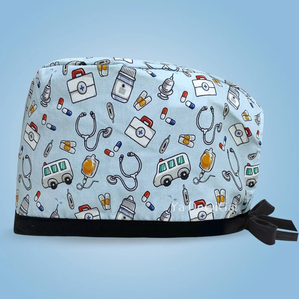 Cartoon Print Medical Scrub Cap