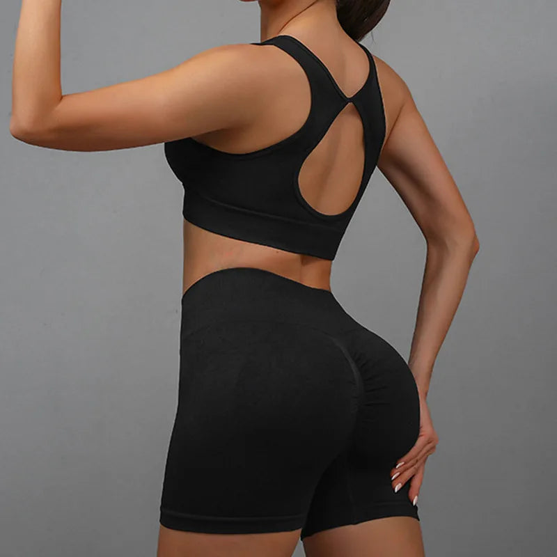 Yoga Women's Fitness Suit Shorts Workout Set