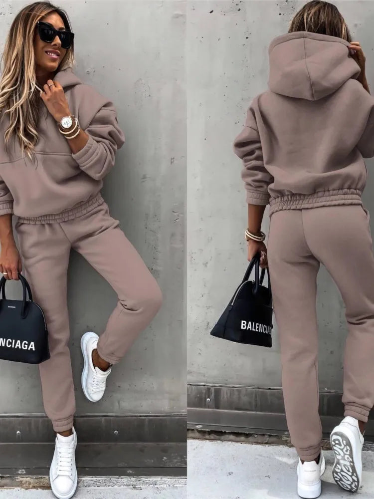 Women’s Casual Hooded Tracksuit 2 Piece Set