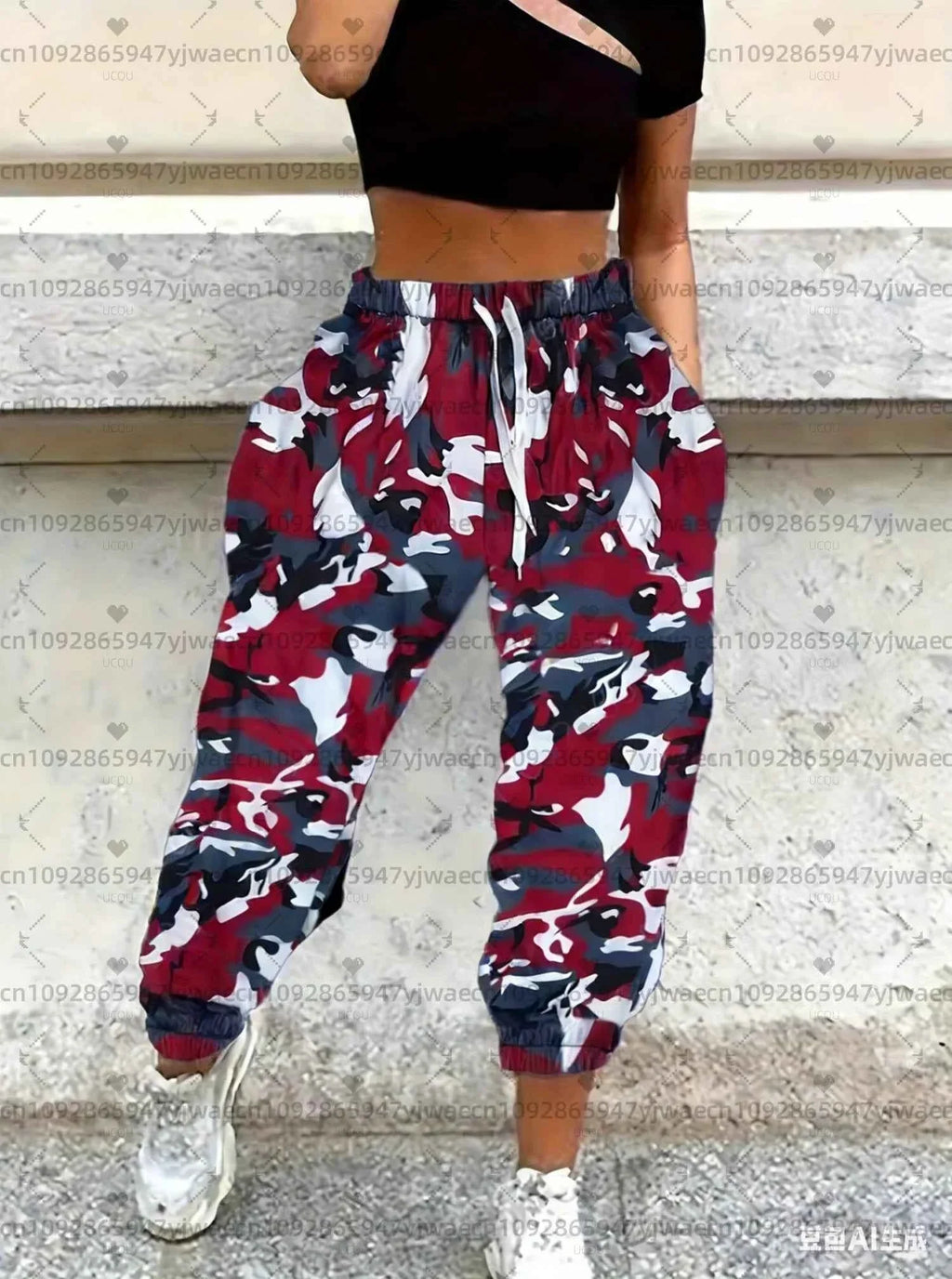 Women's Spring Camo Jogger Pants - 3D Print