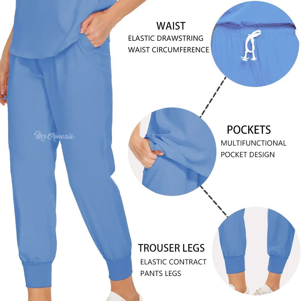 Women's Medical Uniform Elastic Scrub Set