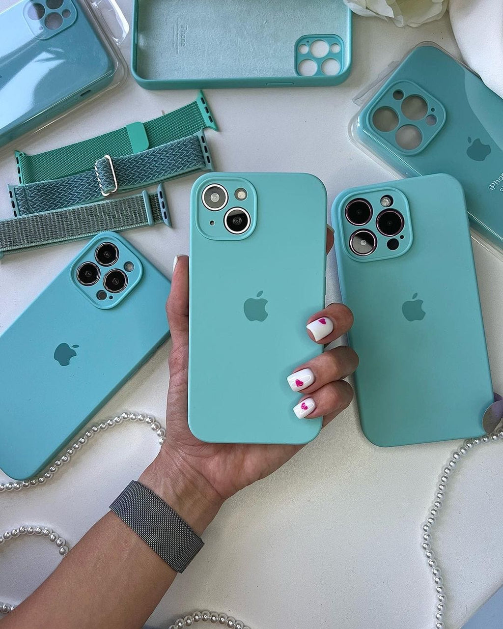 iPhone Camera Protection Silicone Case (Glacier Blue)