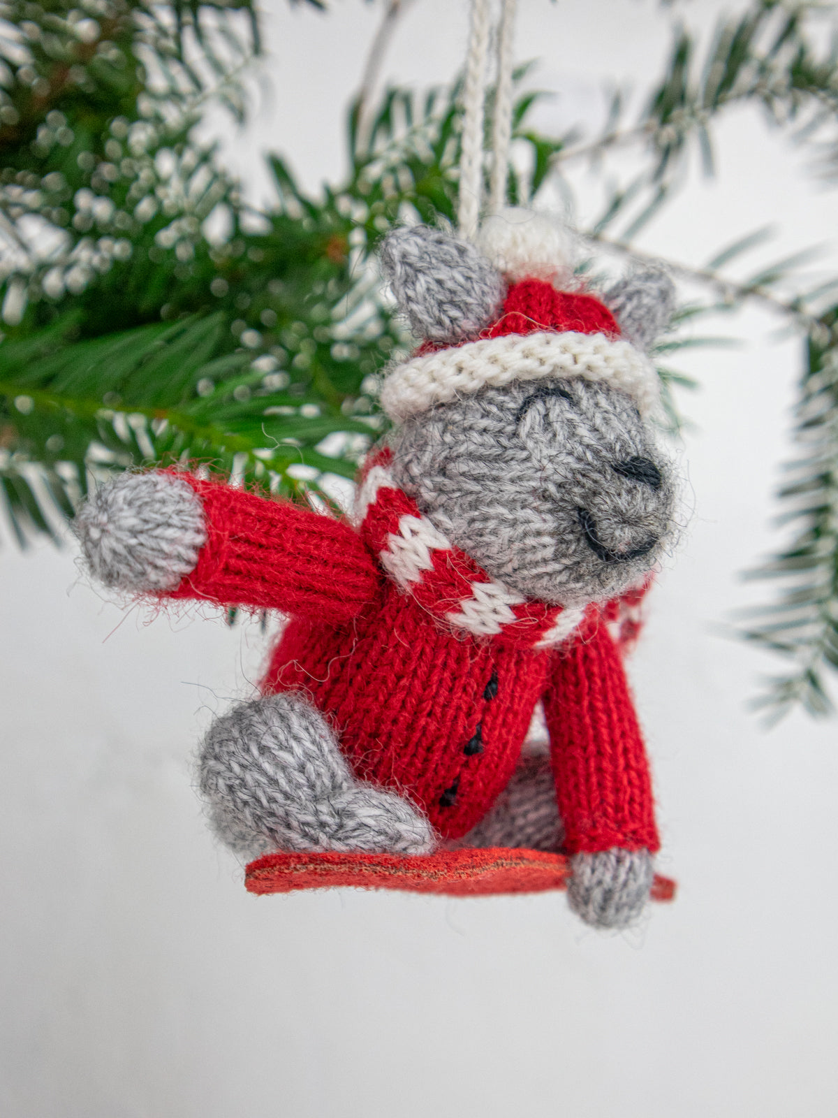 Softie Snowboarding Dog Ornament