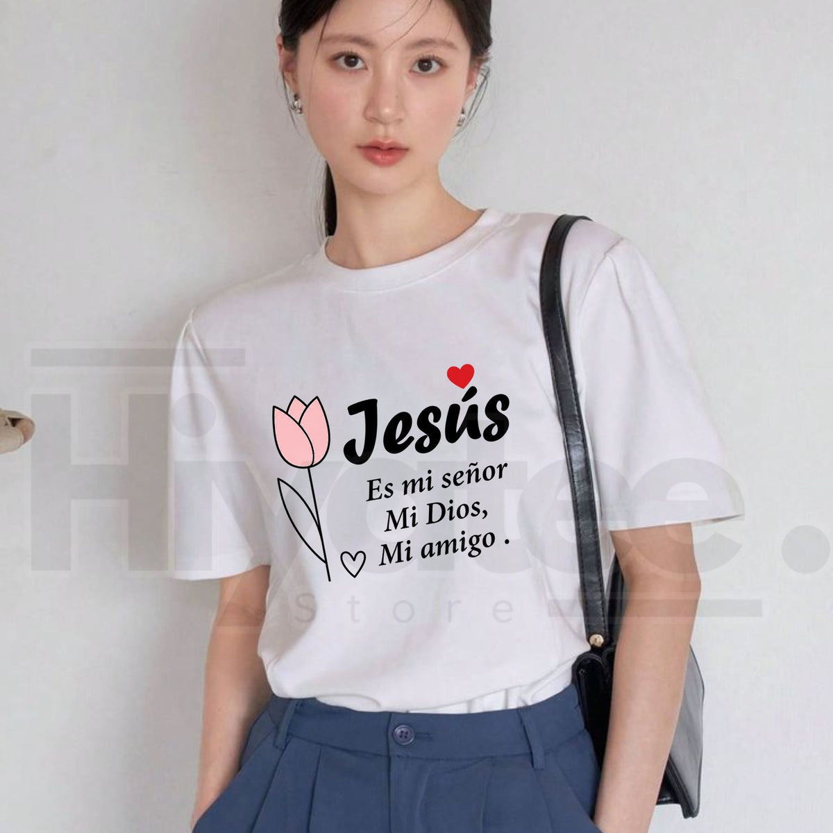Spanish Christian Shirt Women Plus Size Jesus Floral Faith Graphic Tee