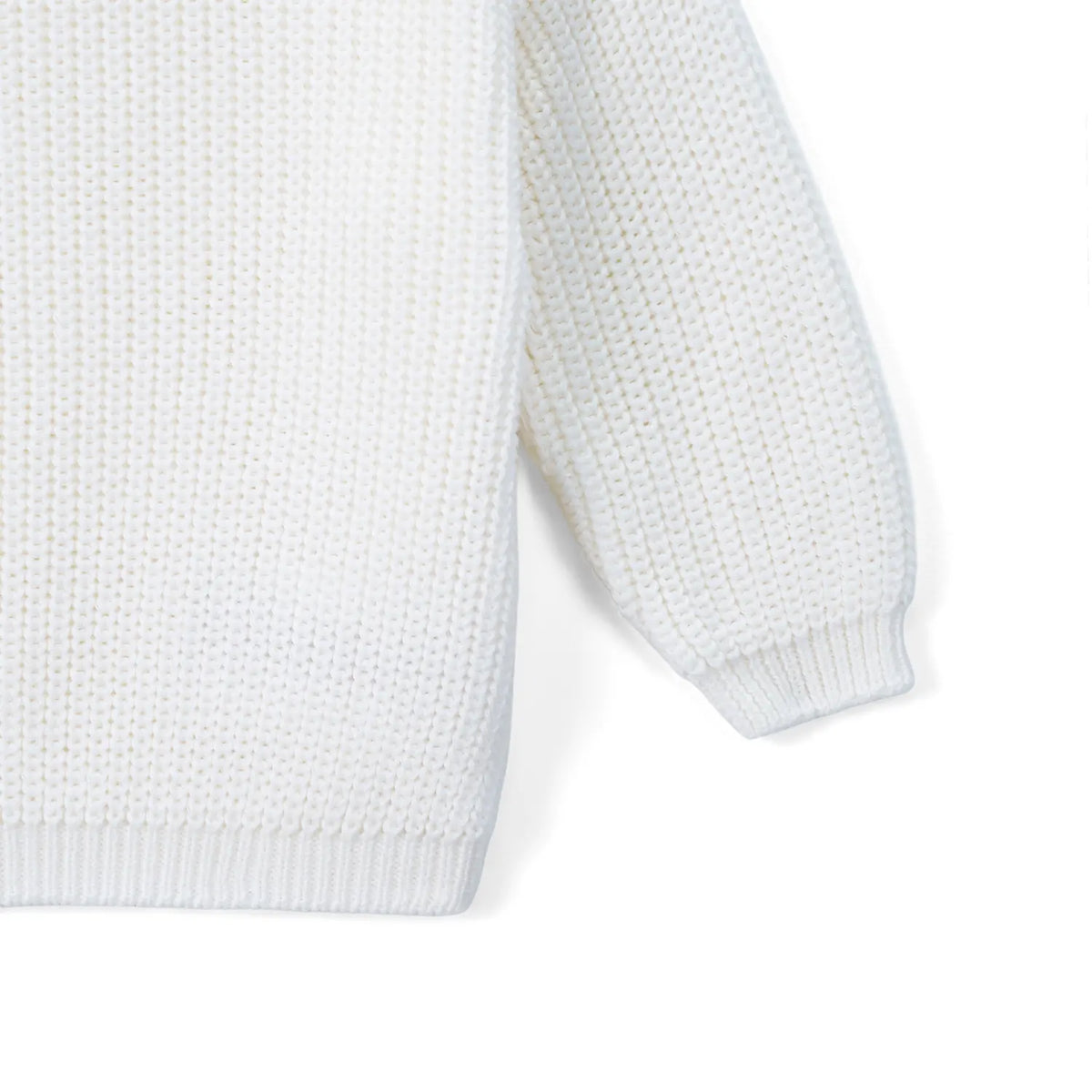 Classic Knit Baby Sweater in Timeless White