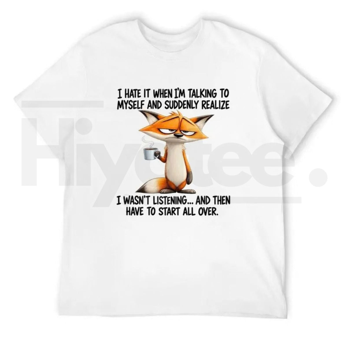 Talking to Myself Funny Cartoon Fox T-Shirt – Sarcastic Quote Tee
