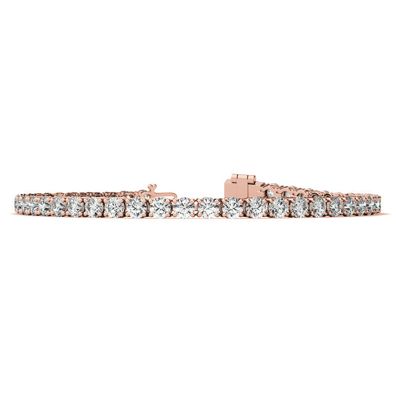 Set of Three 6ctw Created Moissanite Tennis Bracelets – 3mm Stones – 14K Gold Overlay in White, Yellow & Rose Gold
