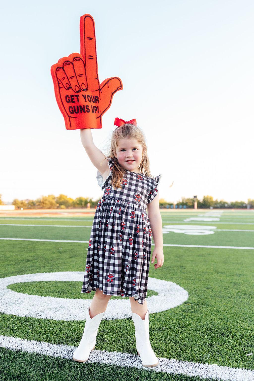 Texas Tech Plaid Raider Red Flutter Twirl Dress