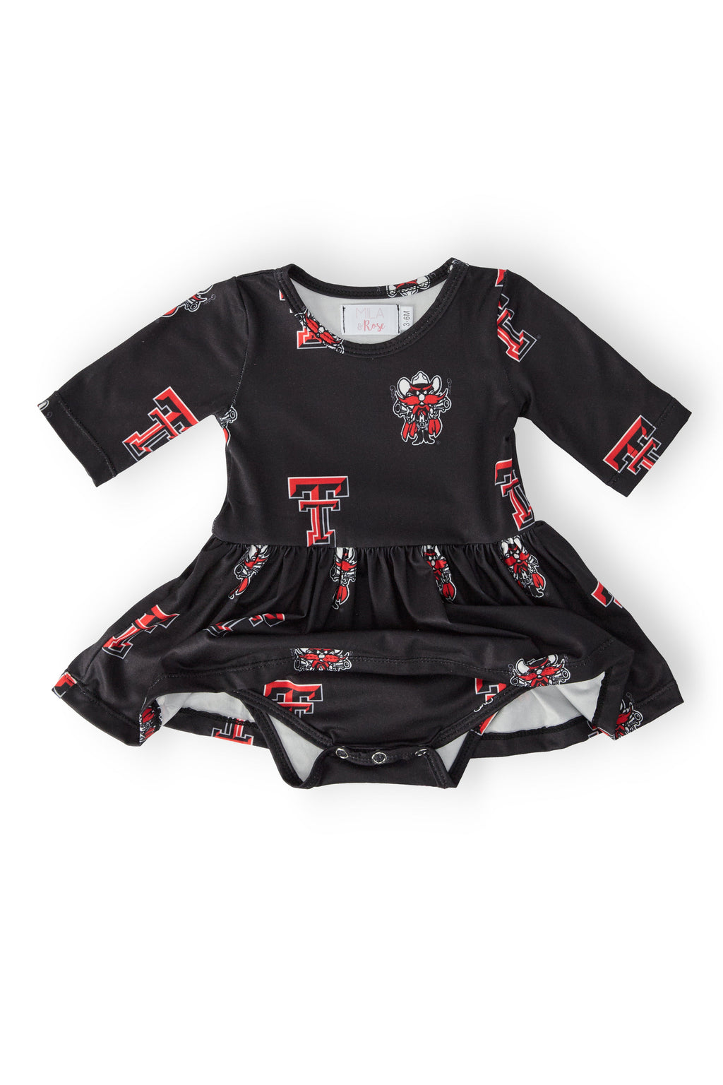 Texas Tech Black Raider Red 3/4 Sleeve Twirl Bodysuit