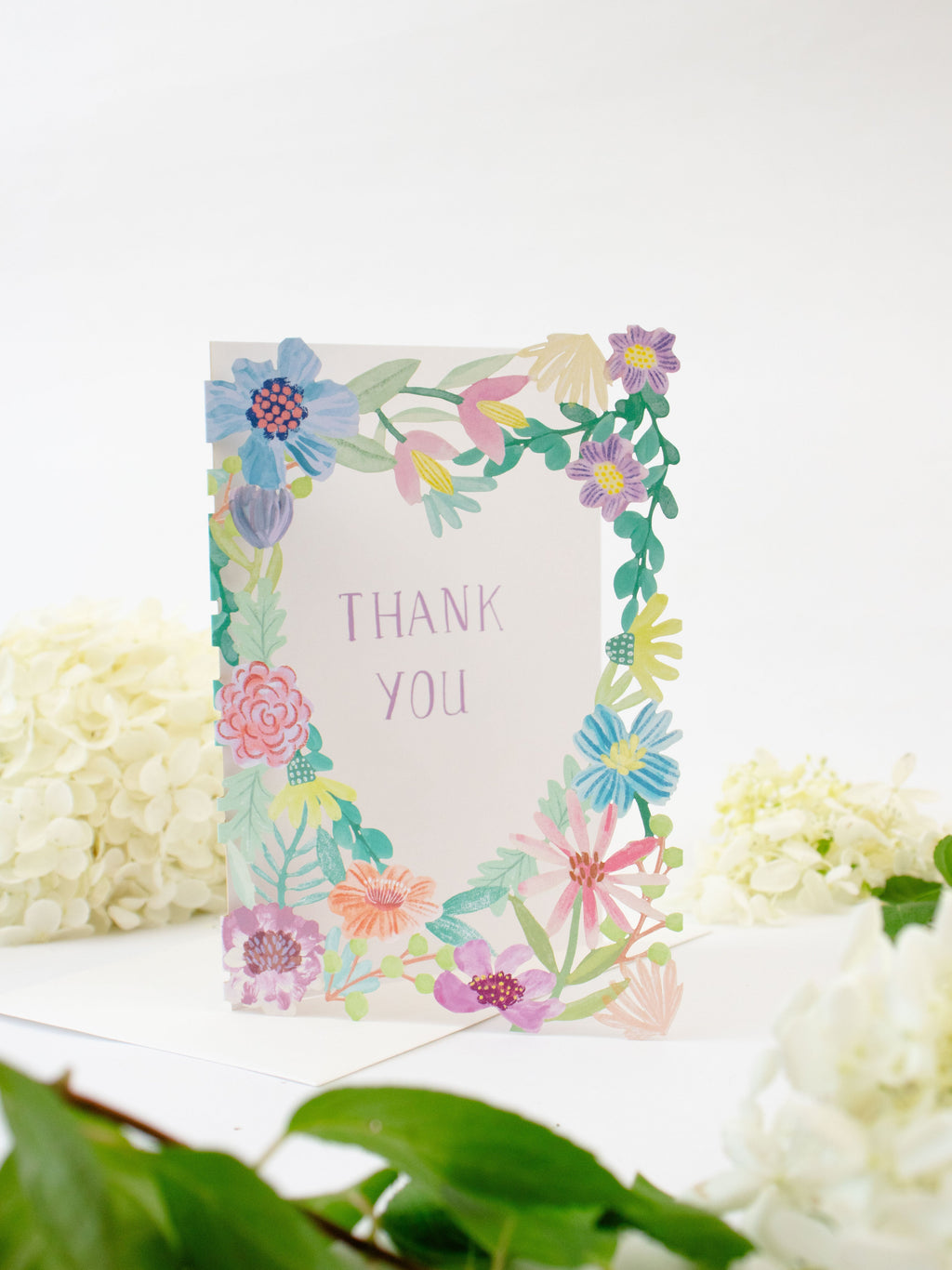 Thank You Flower Heart Laser-Cut Card