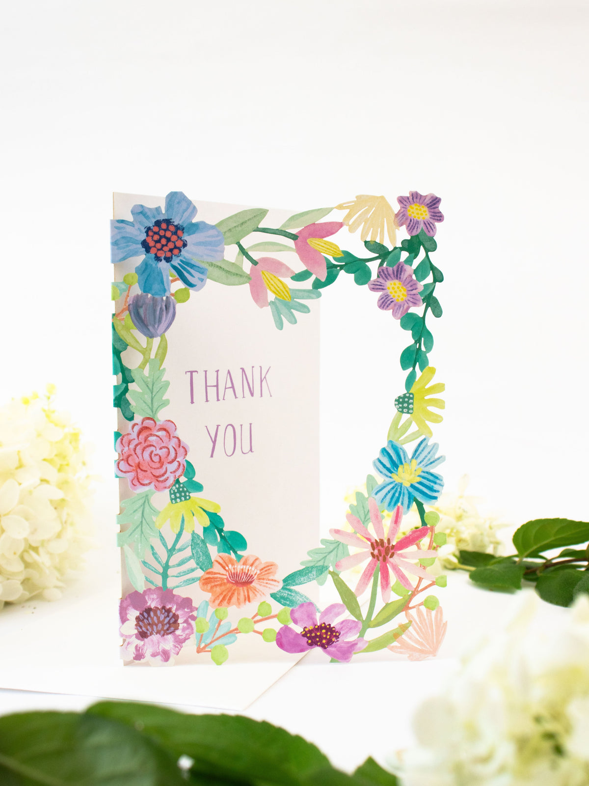 Thank You Flower Heart Laser-Cut Card