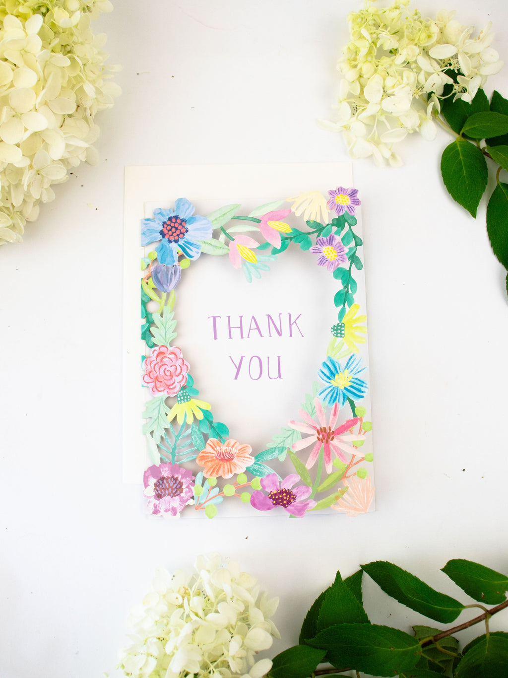 Thank You Flower Heart Laser-Cut Card