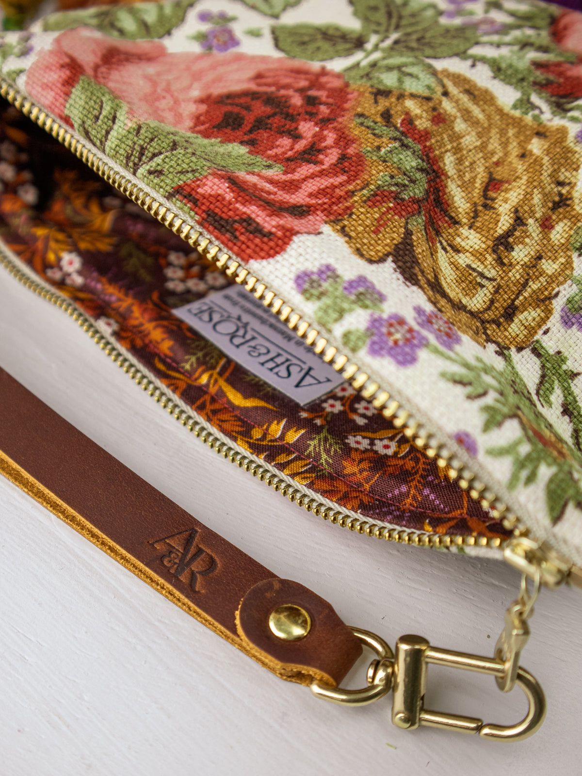 The Teagan Roses and Velvet Wristlet Purse