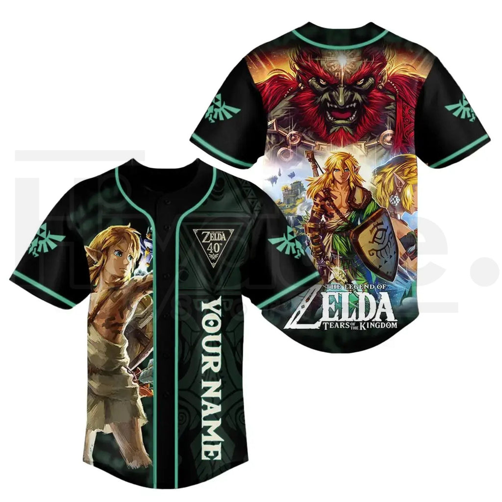 The Legend of Zelda 40th Anniversary Custom Name Baseball Jersey – Commemorative Gaming Shirt