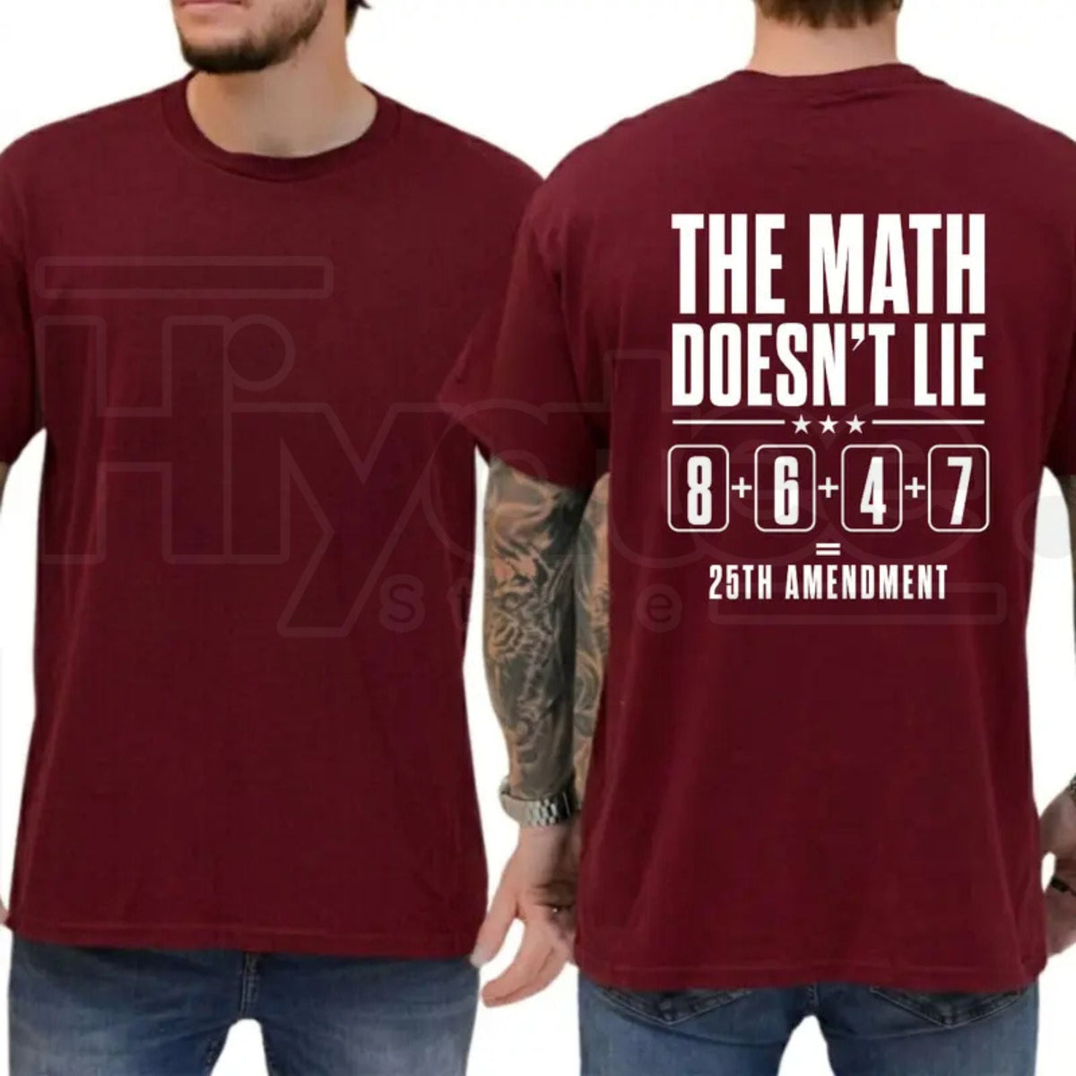The Math Doesn't Lie 25th Amendment T-Shirt – Funny Liberal Democrat 8647 Tee