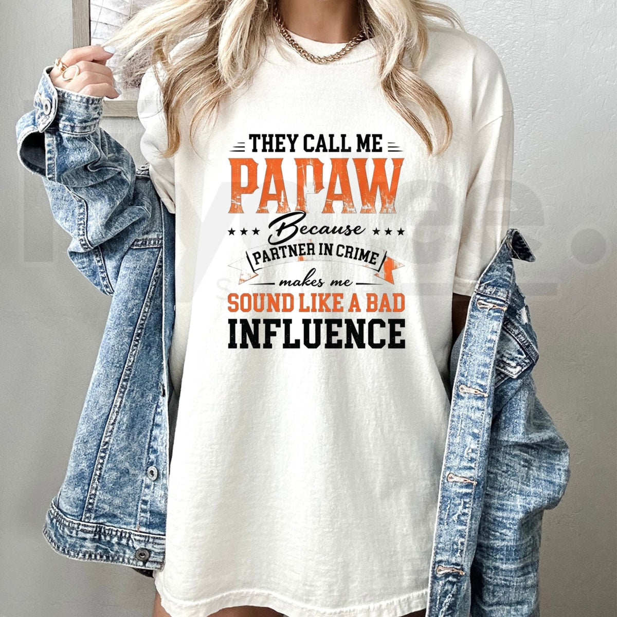 They Call Me Papaw Because Bad Influence Vintage T-Shirt – Retro Grandpa Graphic Tee