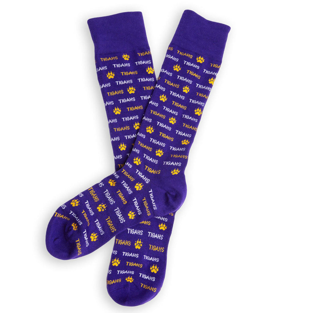 Purple Tigahs Dress Socks