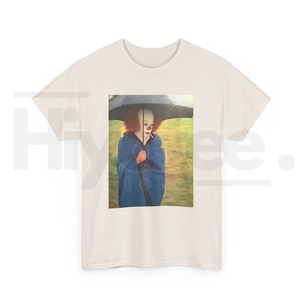 Tim Curry On IT Set Smoking Cigarette T-Shirt – Vintage Horror Movie Graphic Tee