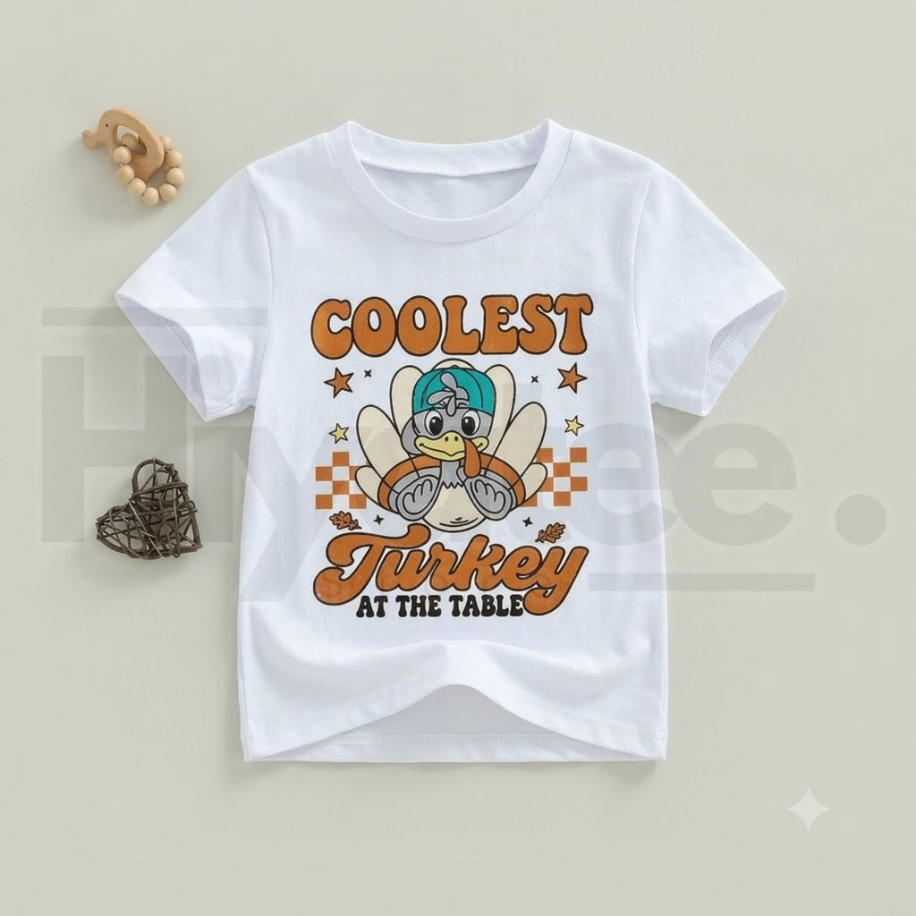 Toddler Boys Thanksgiving Turkey Graphic T-Shirt – Fall Short Sleeve Cotton Top