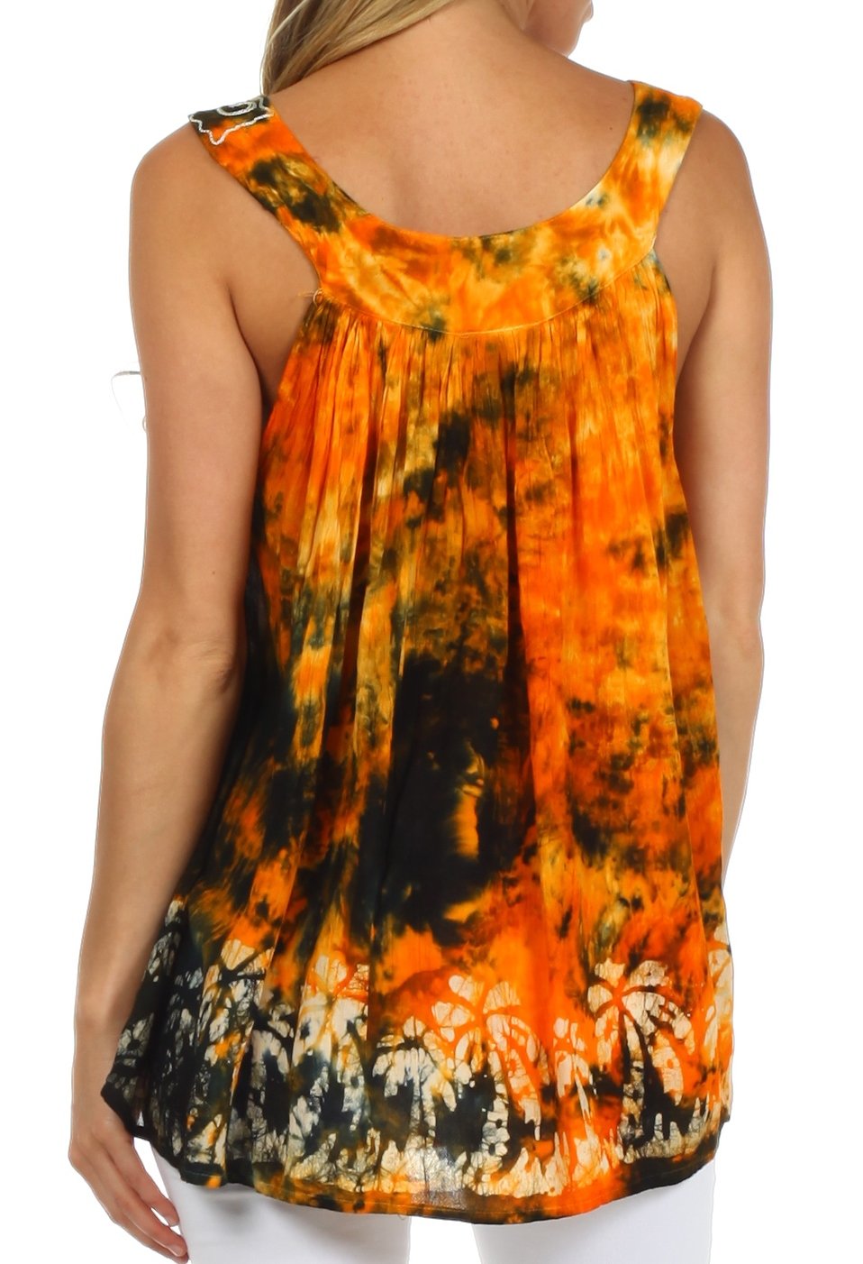 Sakkas Palmetto Batik Sleeveless Blouse
