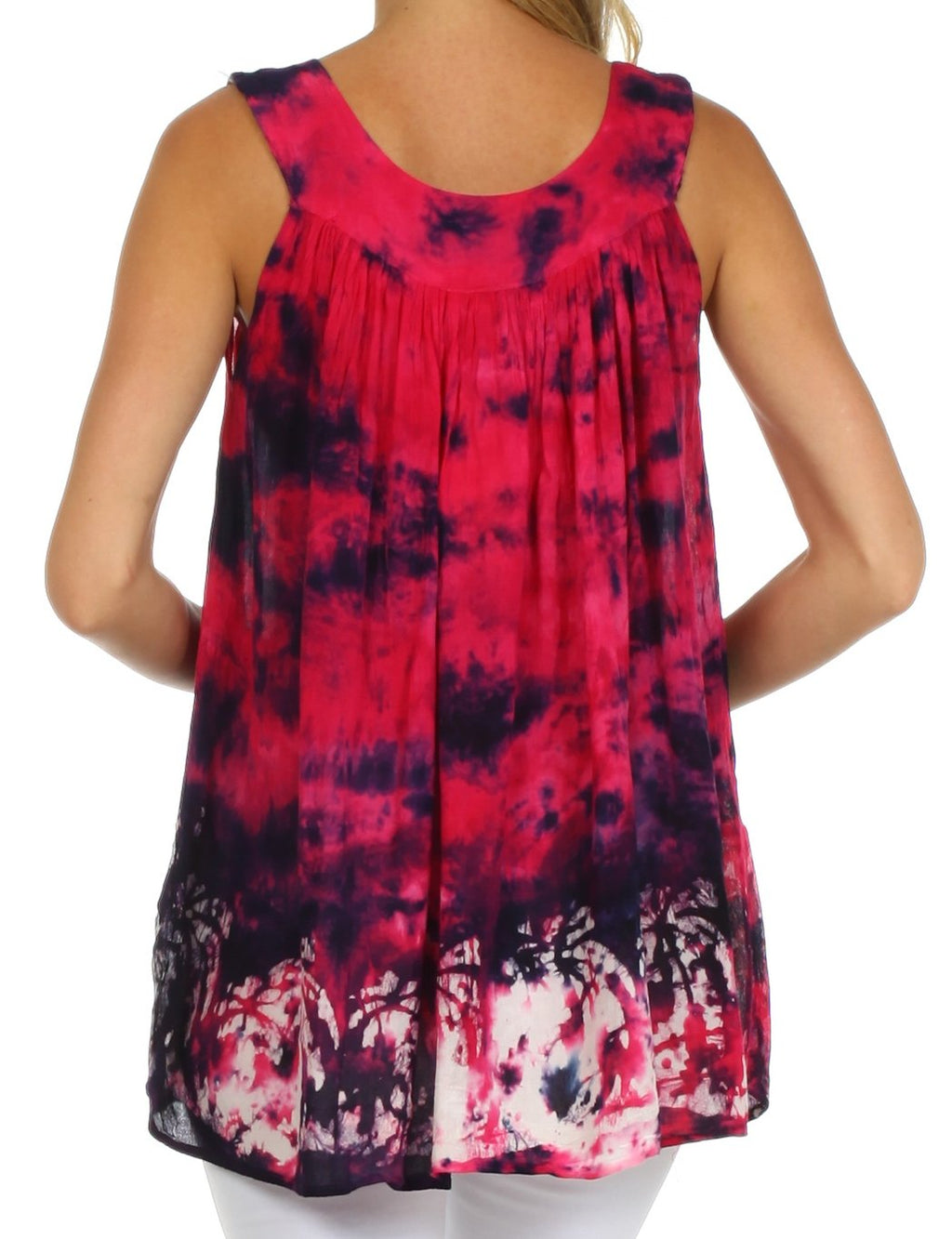 Sakkas Palmetto Batik Sleeveless Blouse