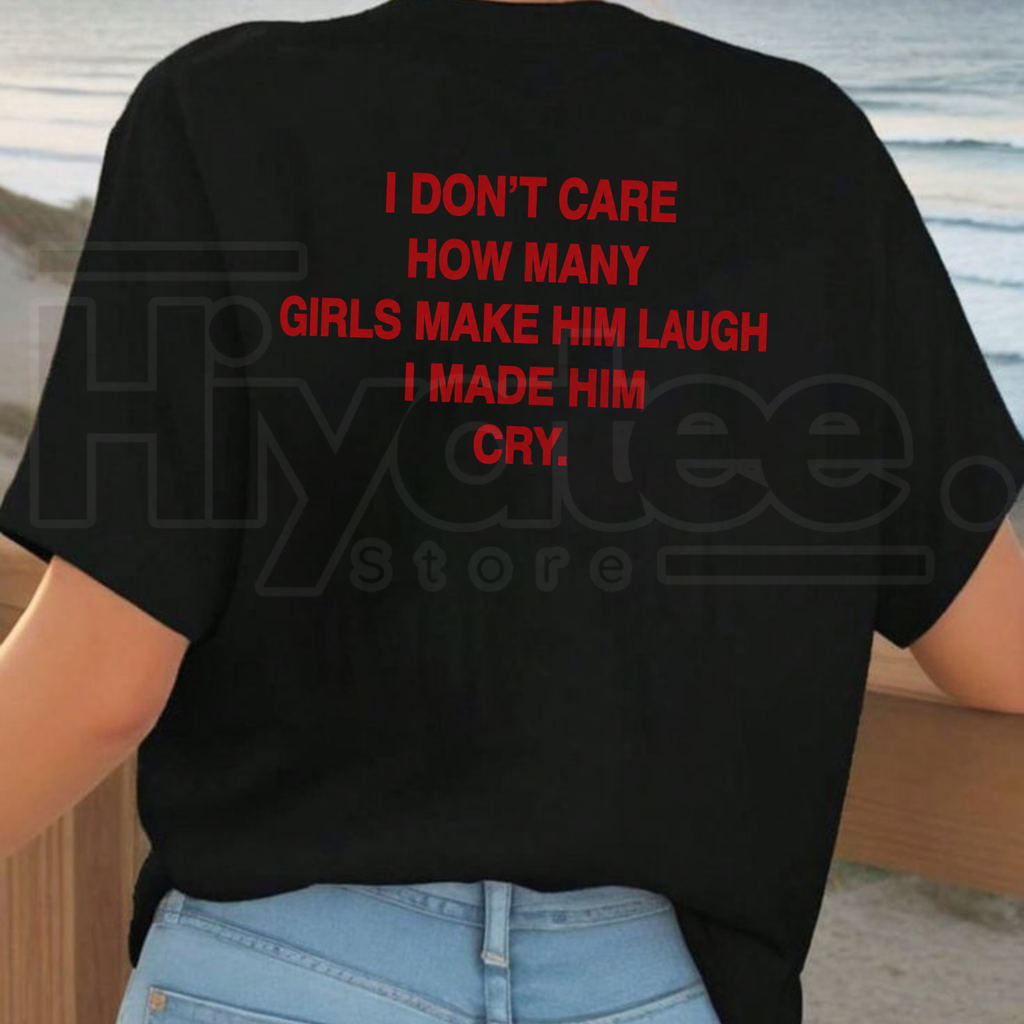 Trendy Savage Quote Shirt – I Made Him Cry Brown Oversized Graphic Tee