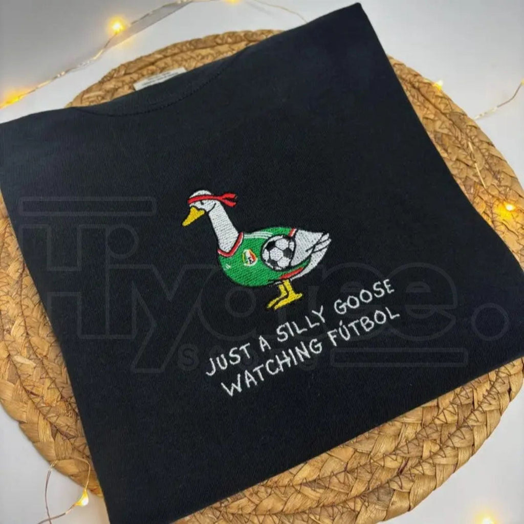Unisex Mexico Goose Embroidered Comfort Colors® T-Shirt – Mexico Futbol Silly Goose Tee
