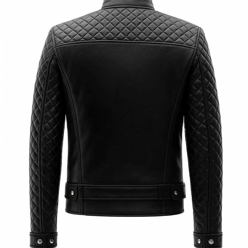 Vinnie Men's Black Leather Biker Jacket