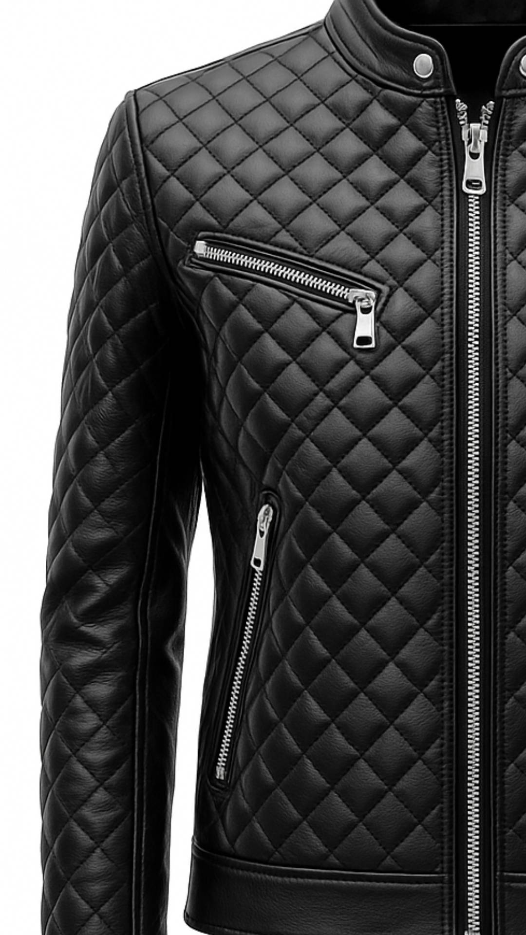 Vinnie Men's Black Leather Biker Jacket