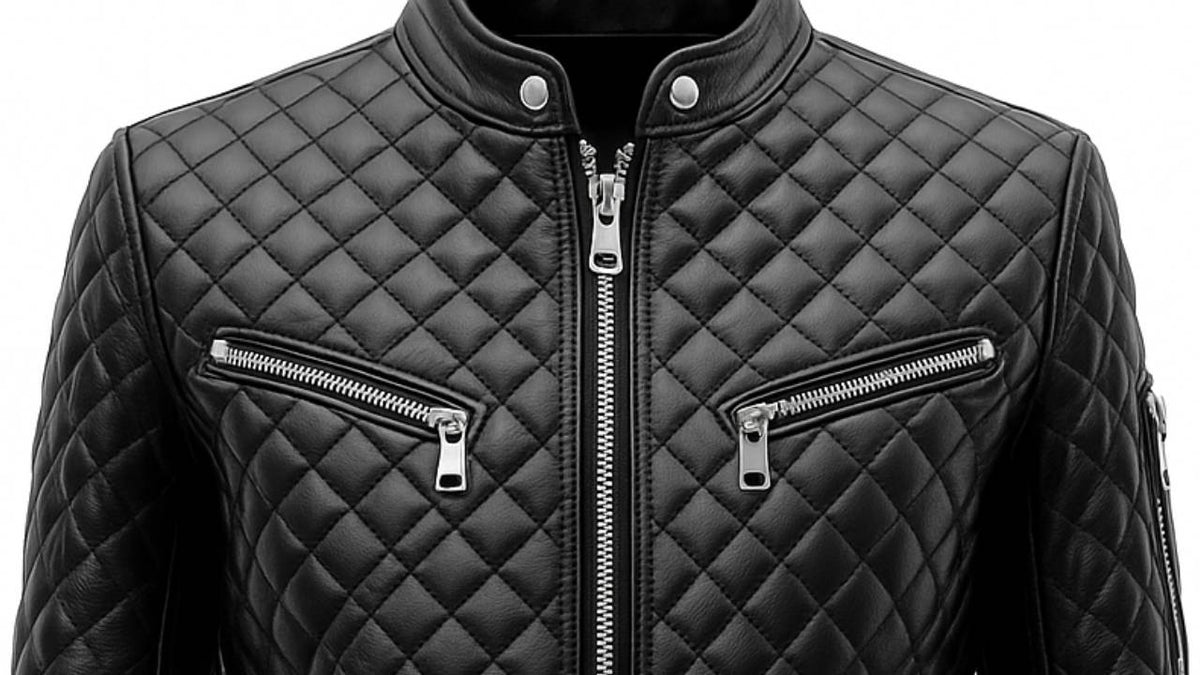Vinnie Men's Black Leather Biker Jacket