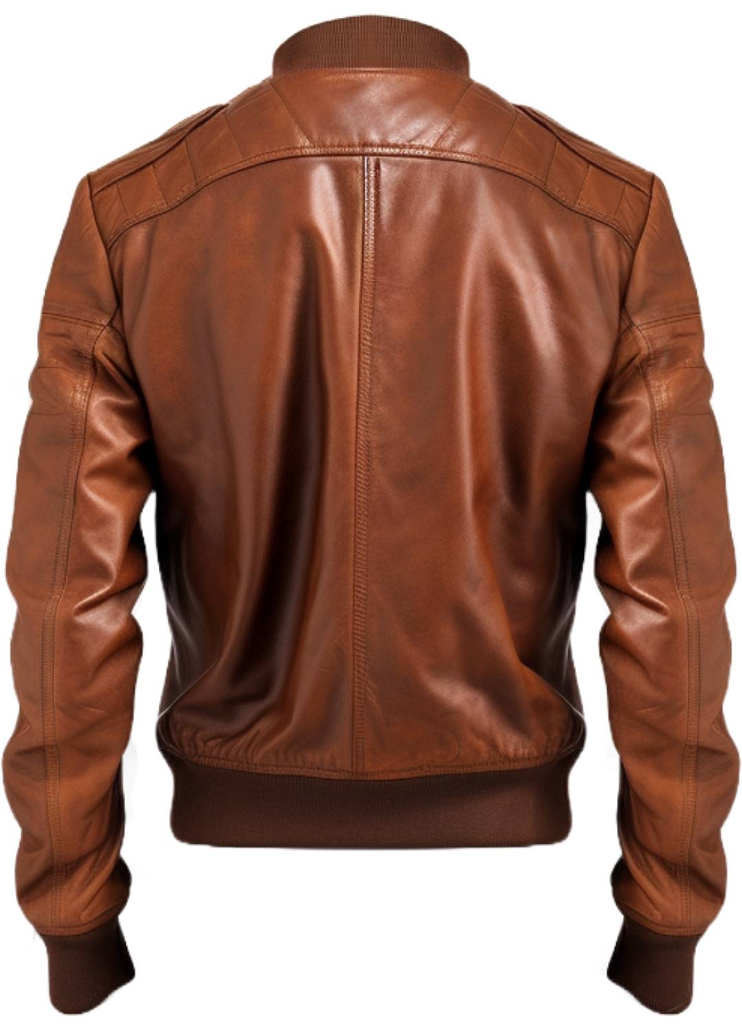 Men's Vintage Brown Leather Bomber Jacket