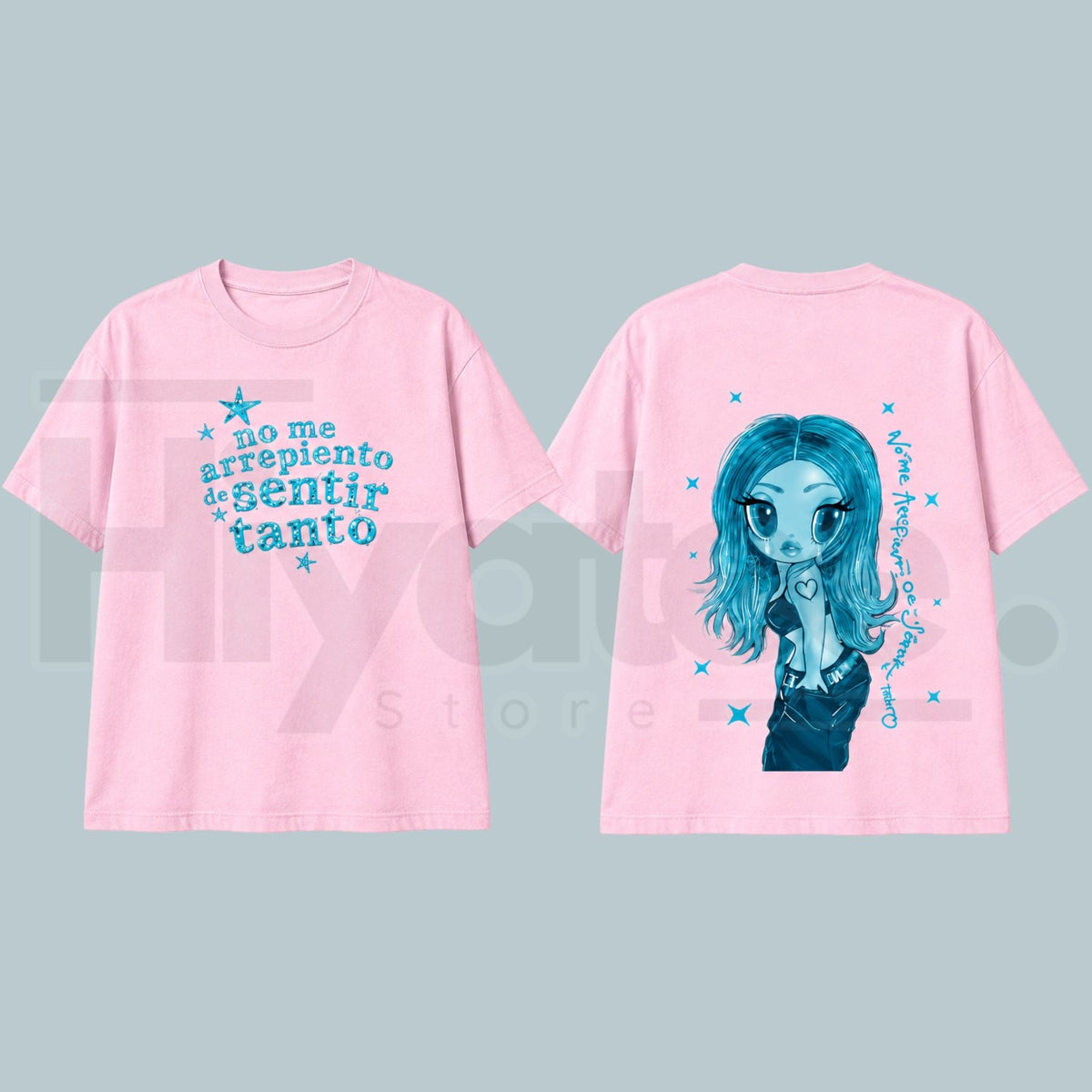 Vintage Blue Graphic Unisex Cotton T-Shirt – Aesthetic Art Print Tee