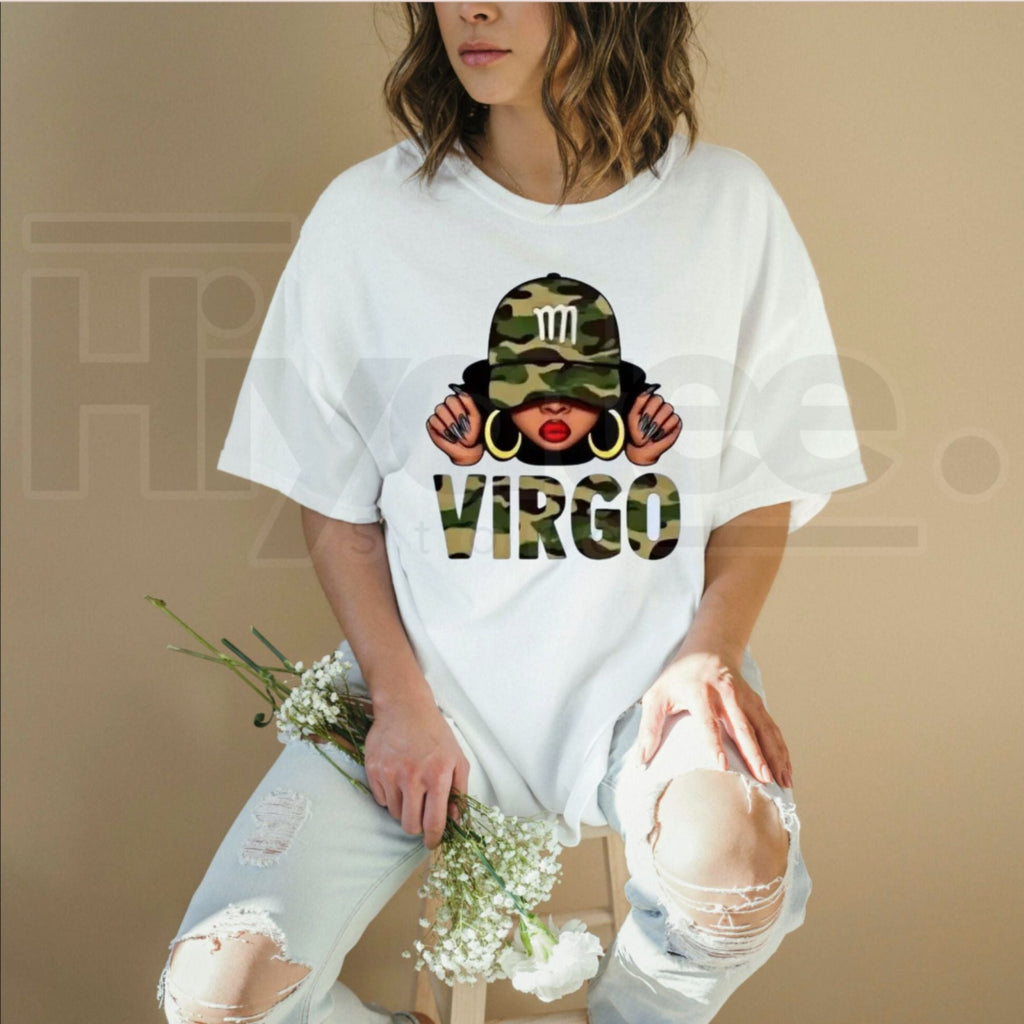 Virgo Camo Girl Graphic T-Shirt