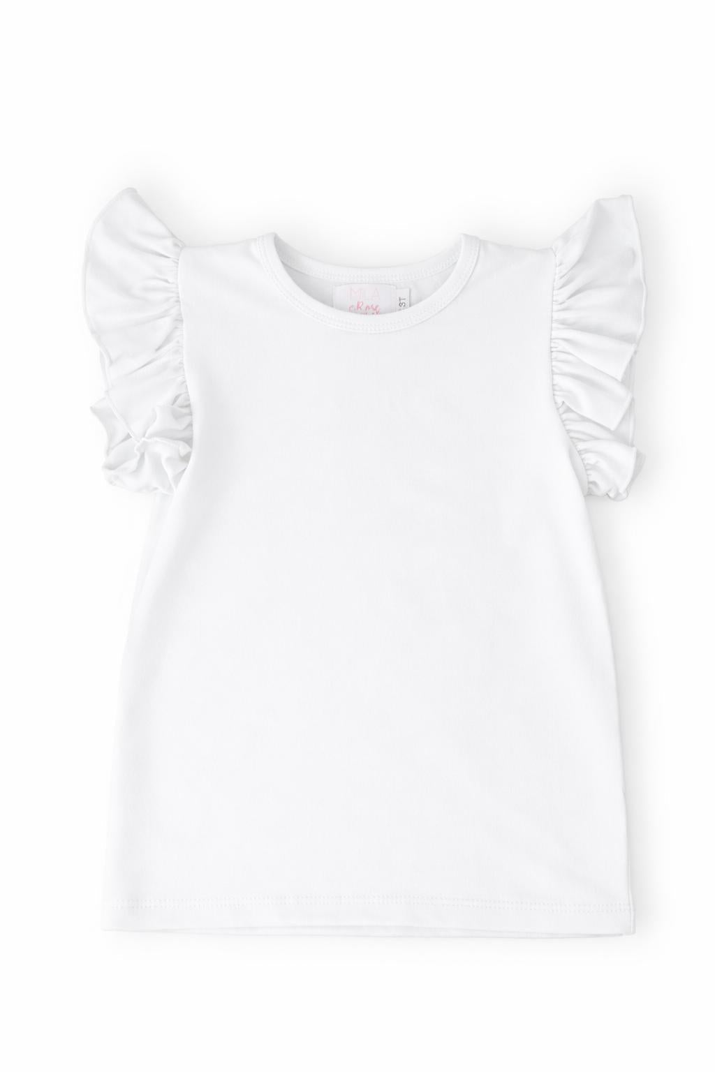 White S/S Ruffle Tee