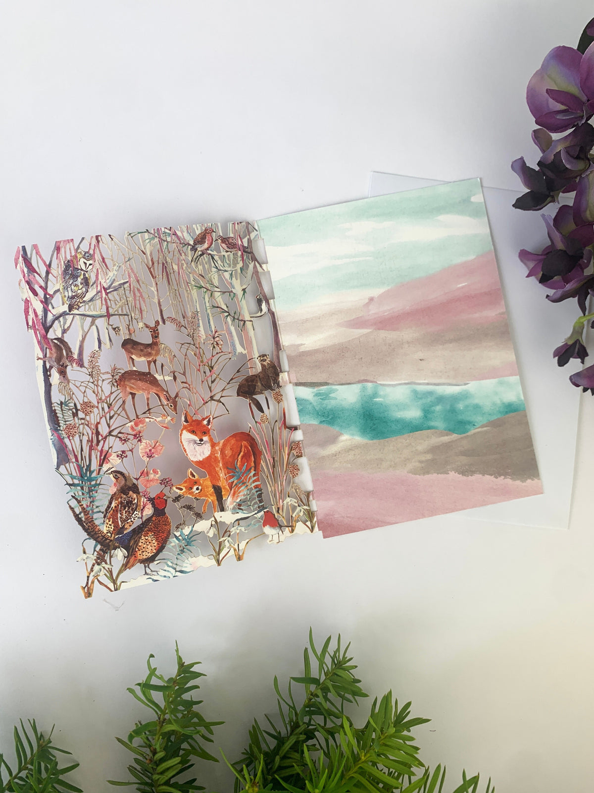 Wild Winter's Song Fox Lasercut Christmas Seasonal Card