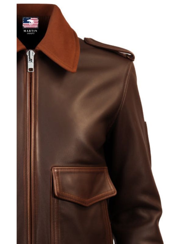 Women Aviators' Leather Bomber Jacket