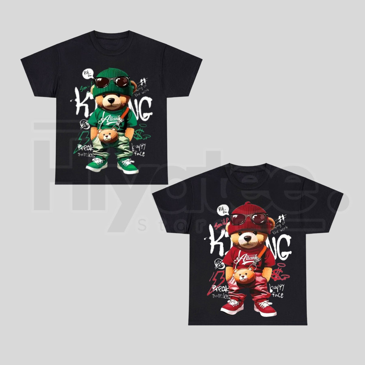 Womens Casual Bear Graphic T-Shirt – Alphabet Pattern Cotton Knit Crewneck Tee