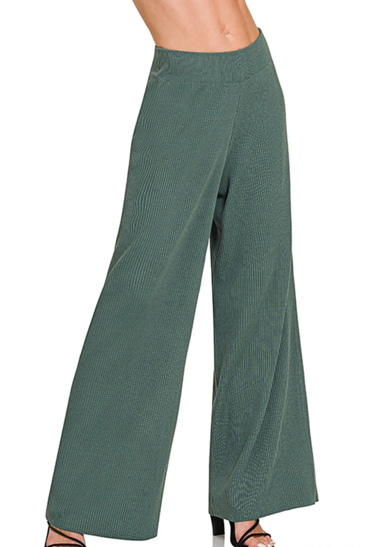Zenana Viscose Ribbed Sweater Pants