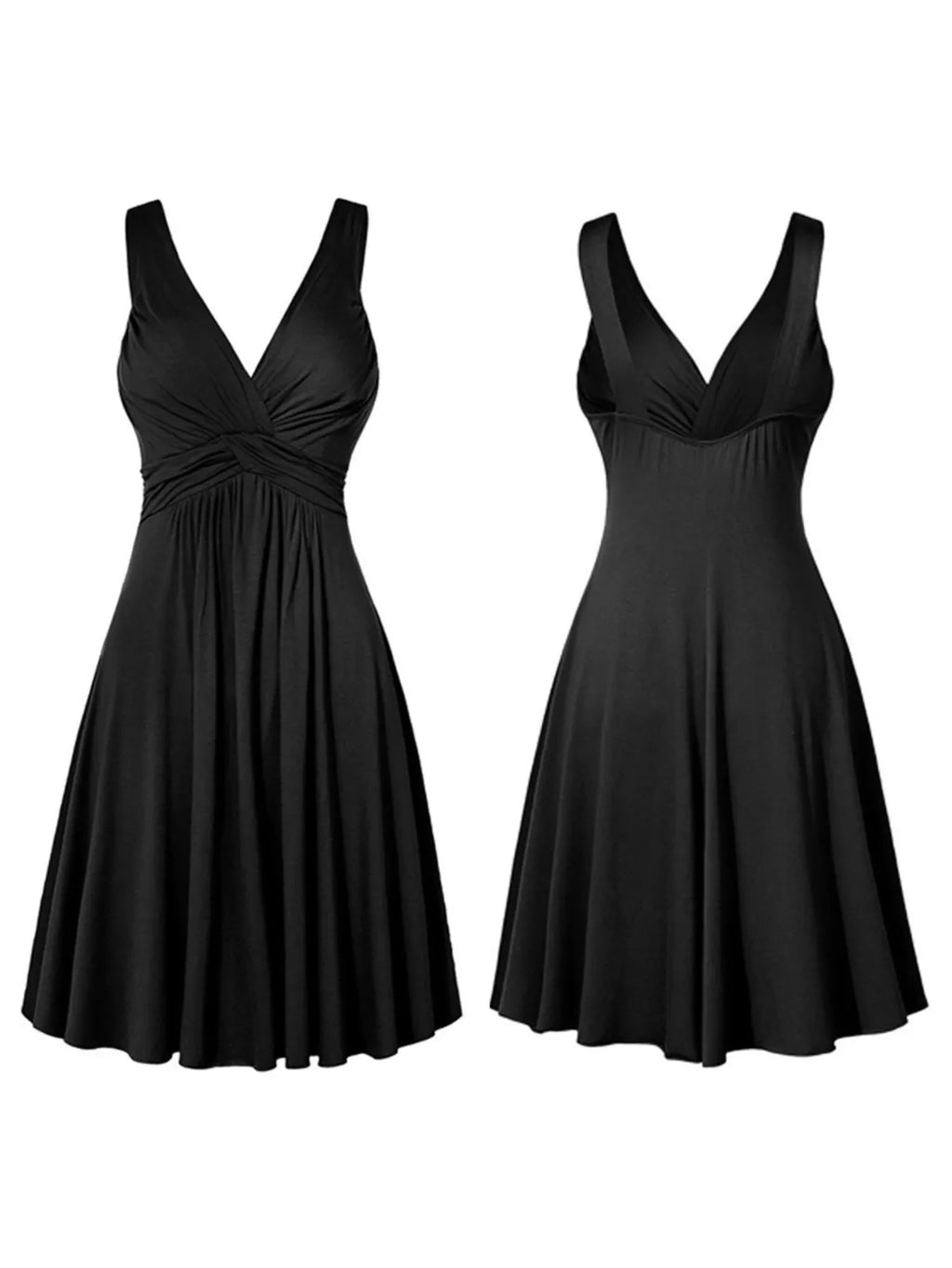 Full Size Twisted Sleeveless Ruched Waist A-Line Dress Plus Size