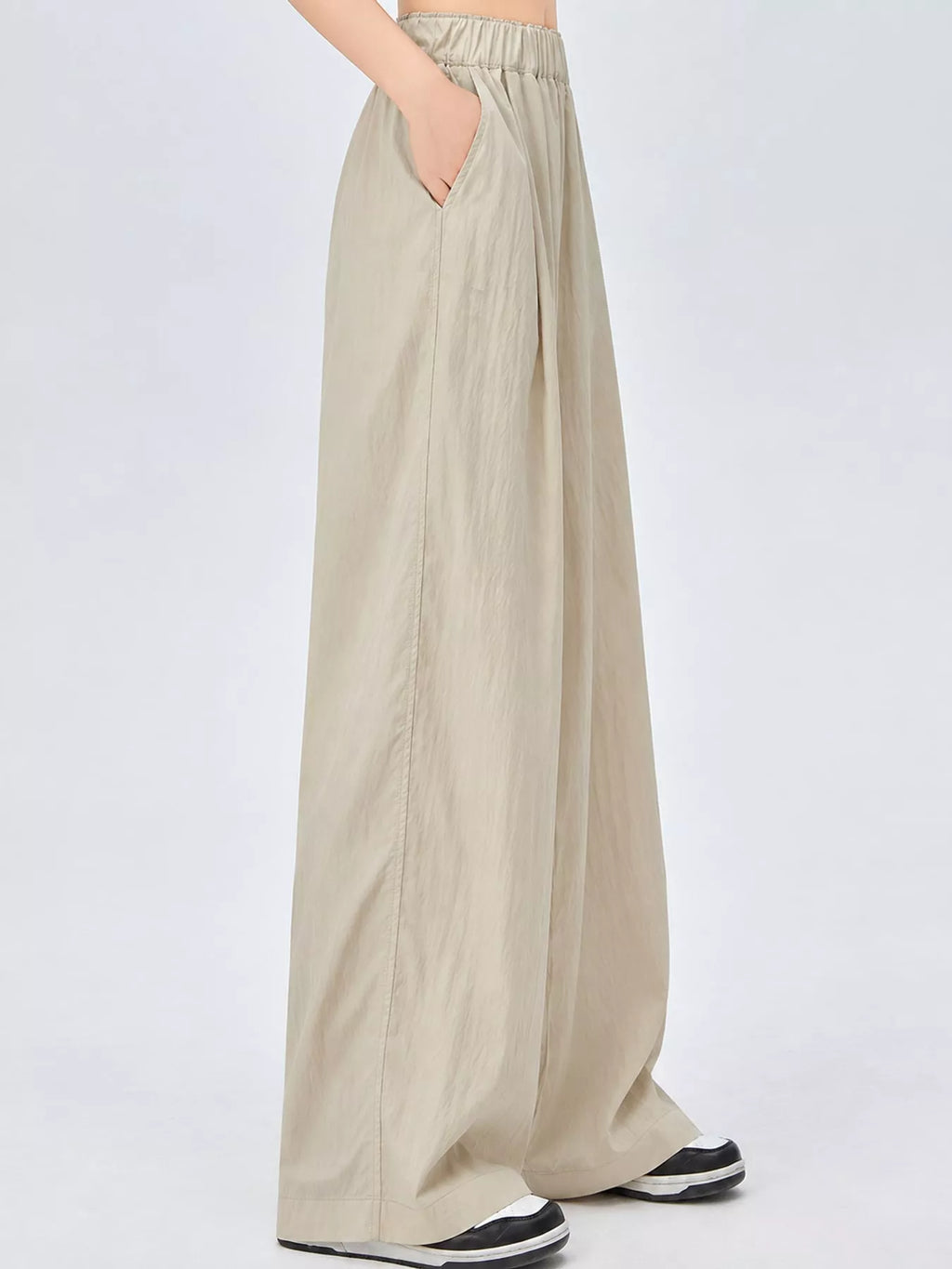 High-Waisted Loose Fit Wide-Leg Casual Pants