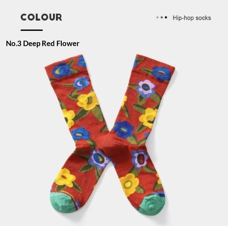 French Creative Socks Illustration Art Socks For Men And Women Couples