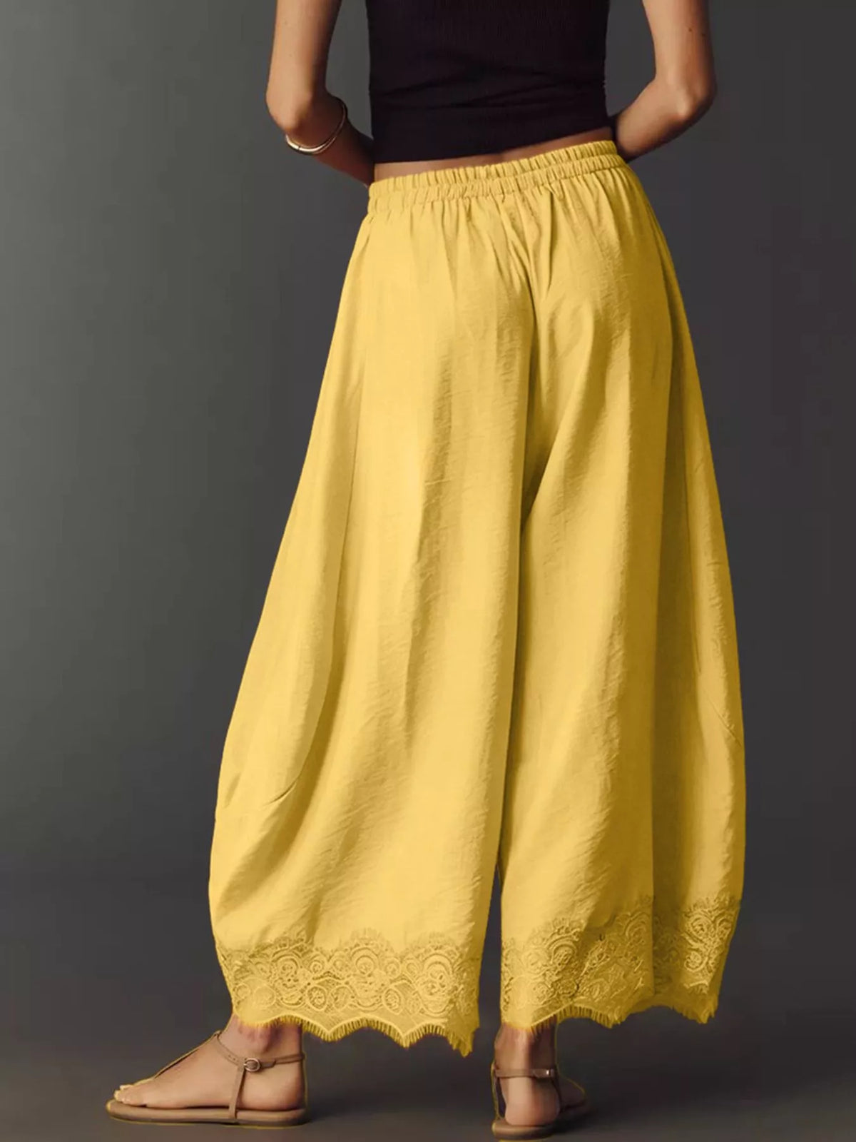 Drawstring Wide Leg Pants