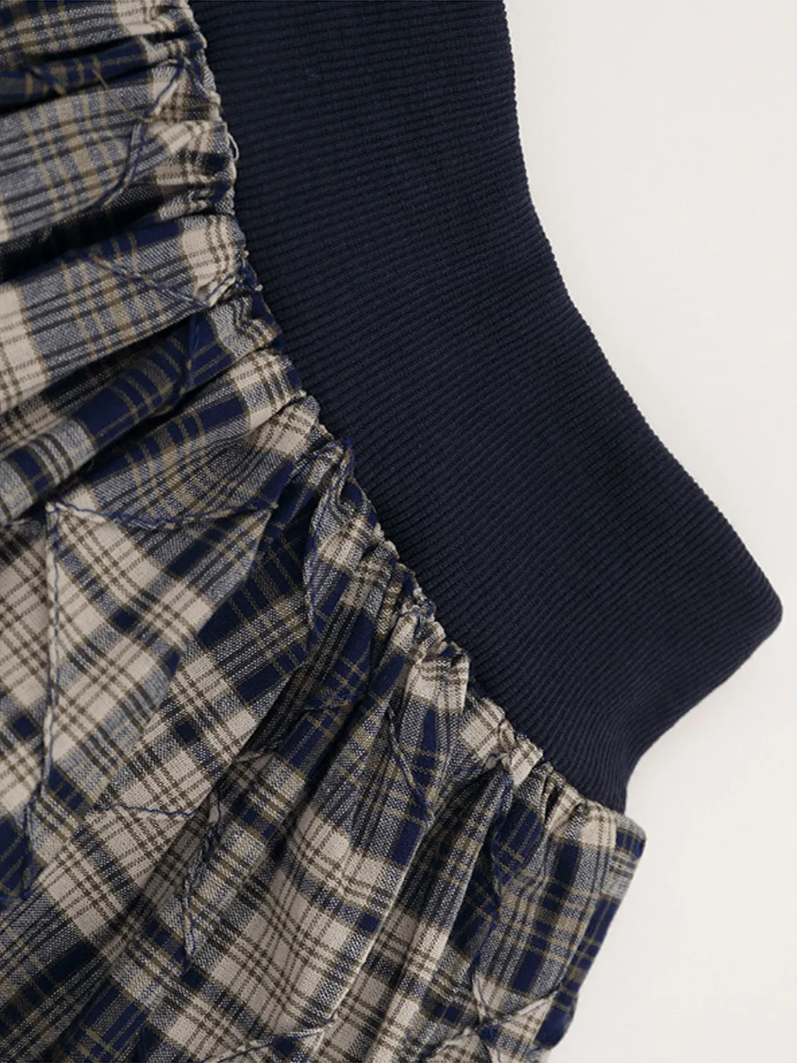 Drawstring Plaid Skort
