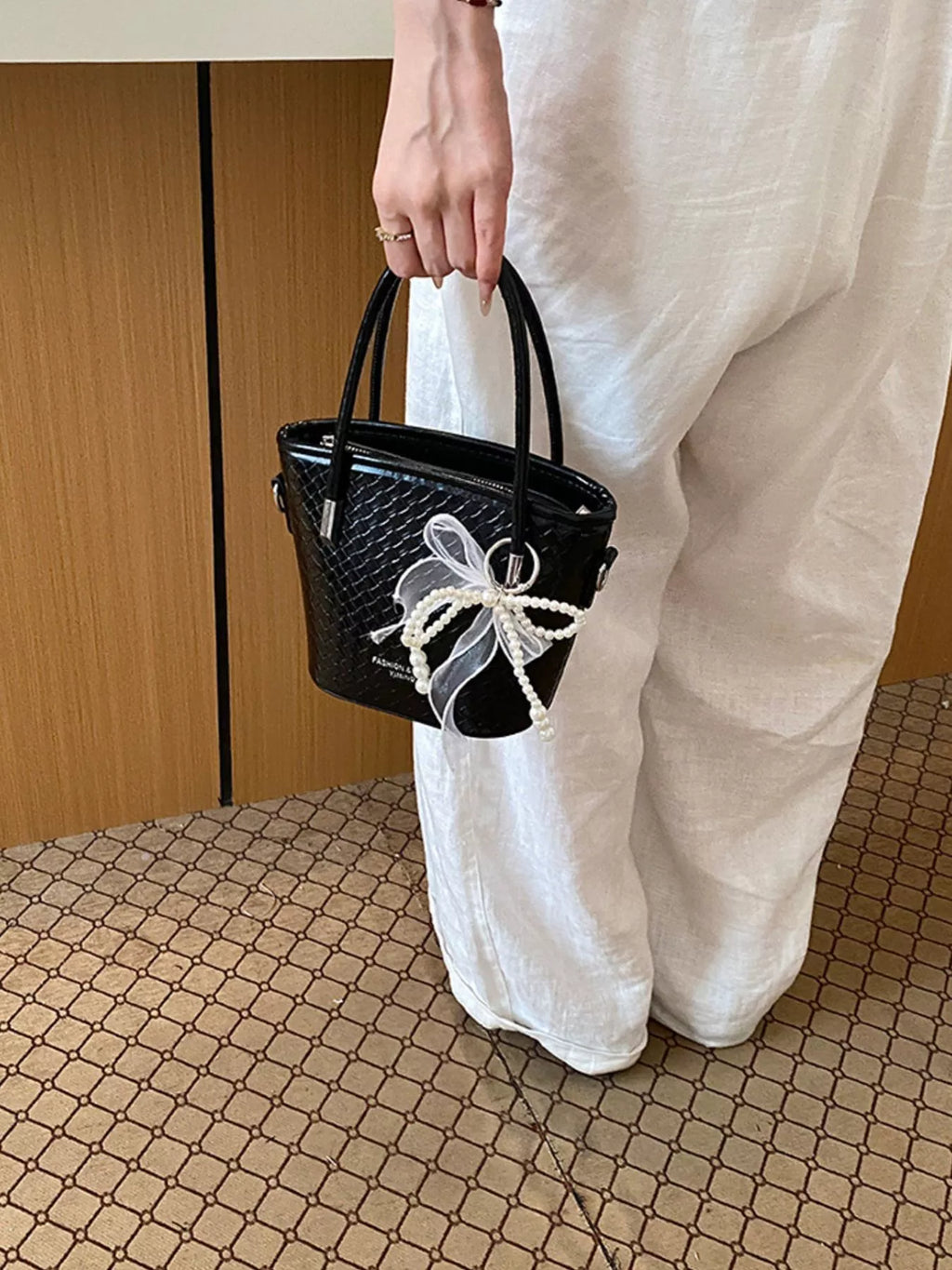 Textured Bucket Crossbody Bag