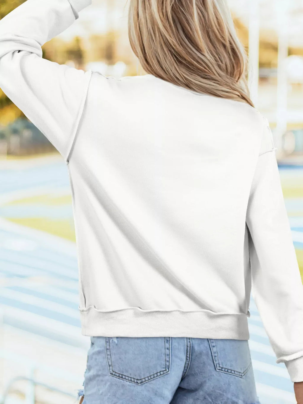 Floral Cross Printed Mock Neck Pullover Sweatshirt