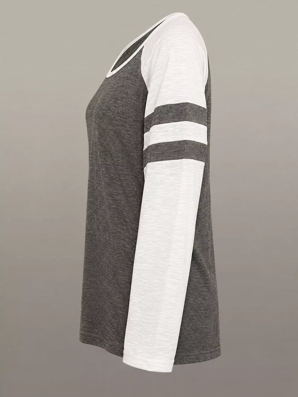 Full Size Color-Block Raglan Sleeve Striped T-Shirt Plus Size