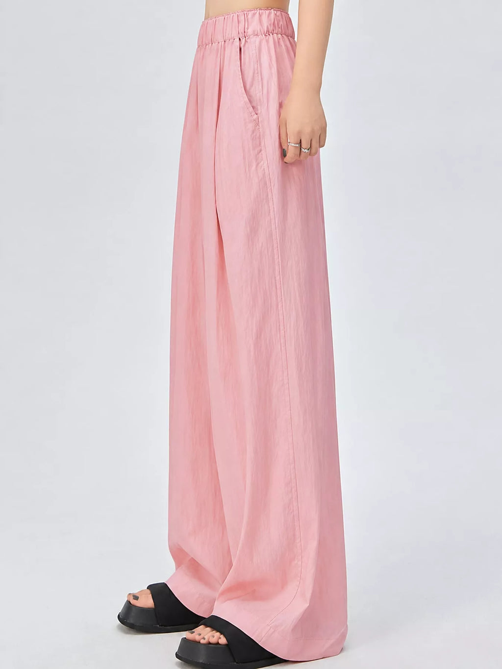 High-Waisted Loose Fit Wide-Leg Casual Pants
